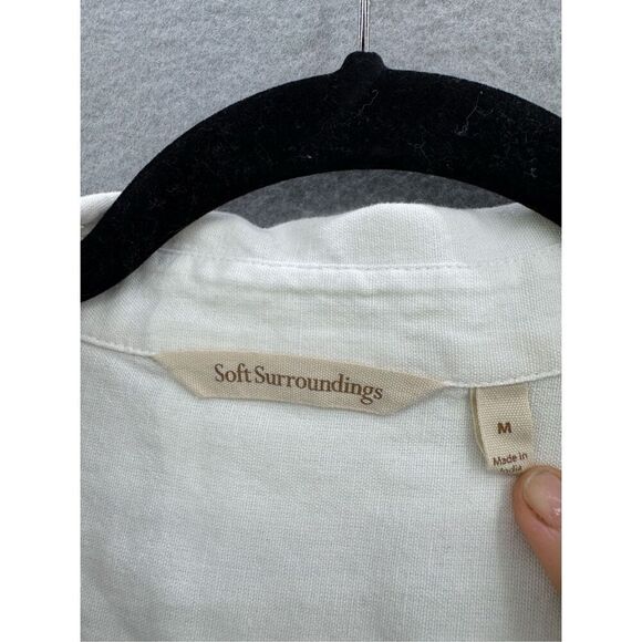 Soft Surroundings Womens White Long Sleeve Embroidered Tunic Shirt Size Medium - Picture 3 of 8